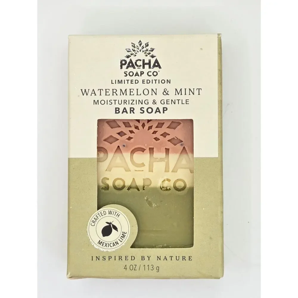 Pacha Soap Co Watermelon & Mint 3 Piece Bath Body Candle Gift Set
